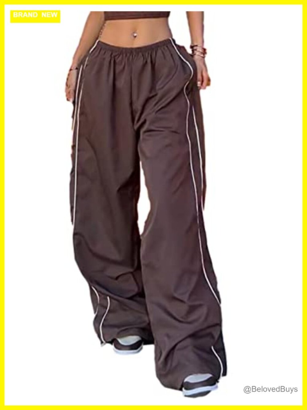 Women's Parachute Sweatpants Wide Leg Baggy Y2K Jogger Track Pants
